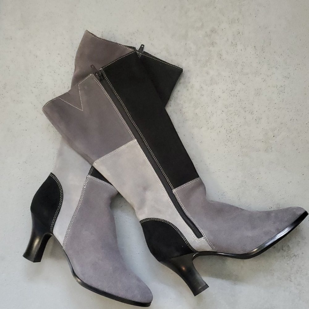 EUC suede patchwork boots size 6m